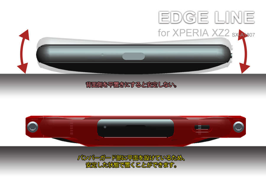 alumania EDGE LINE for Xperia XZ2 固定できる