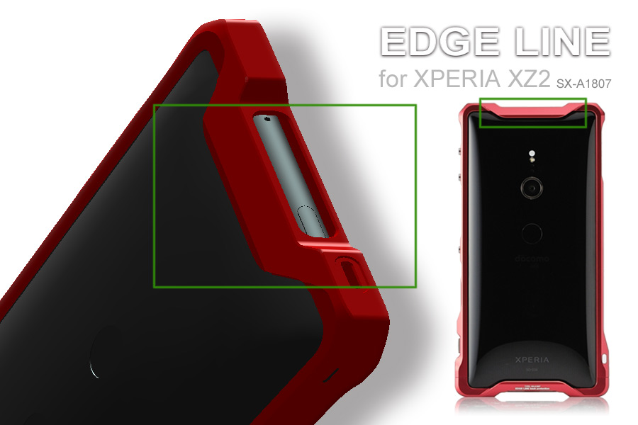 alumania EDGE LINE for Xperia XZ2 上面の開口