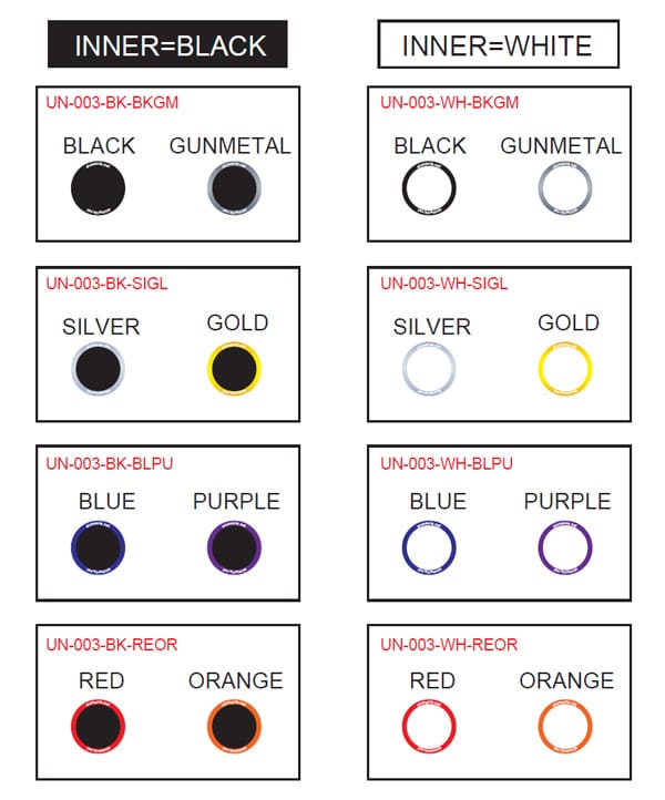 アルミリングホームボタンのカラーラインアップ（予定）