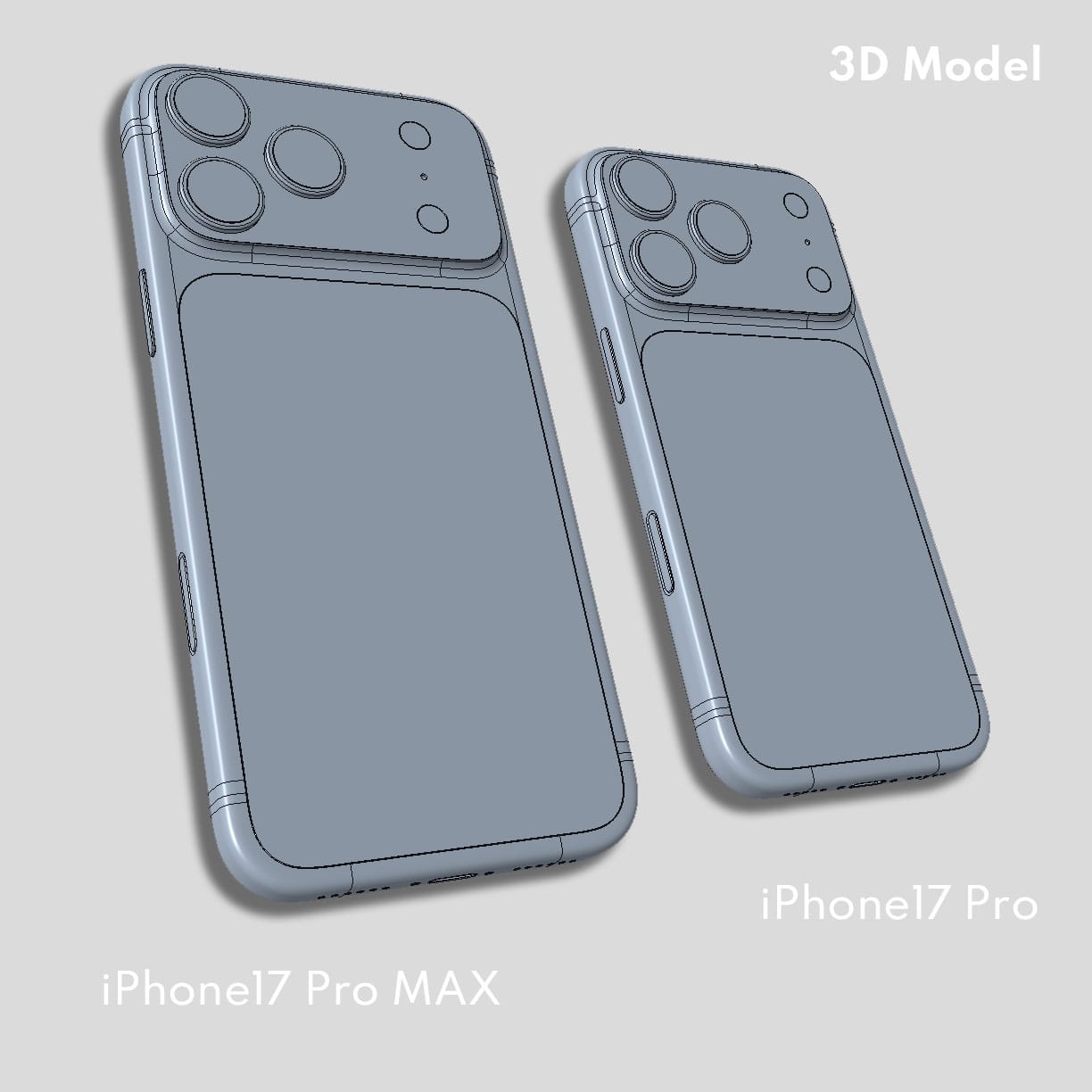 iPhone17 ProとPro MAXの3Dモデル