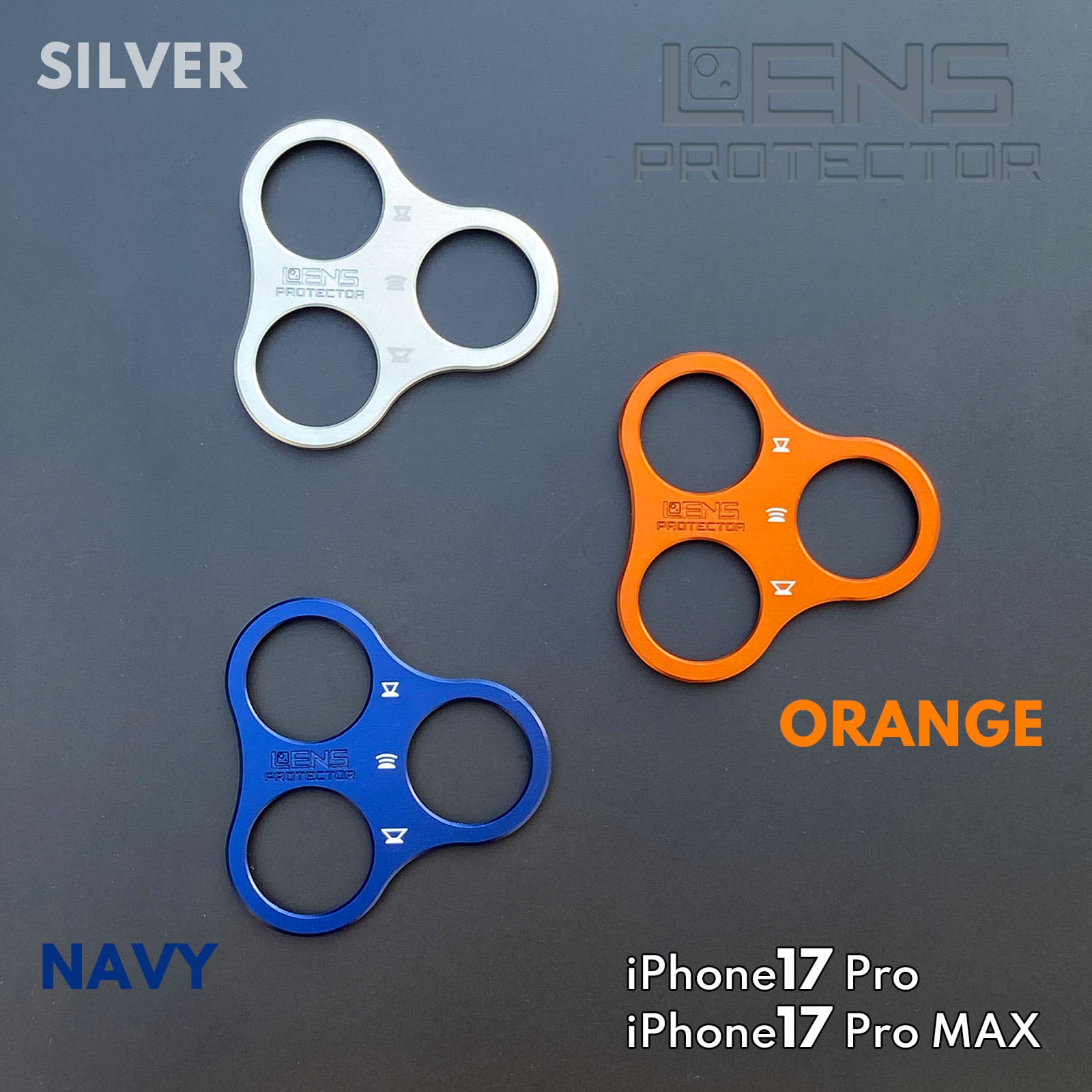 iPhone17Pro/MAX用レンズプロテクターのカラー完成品