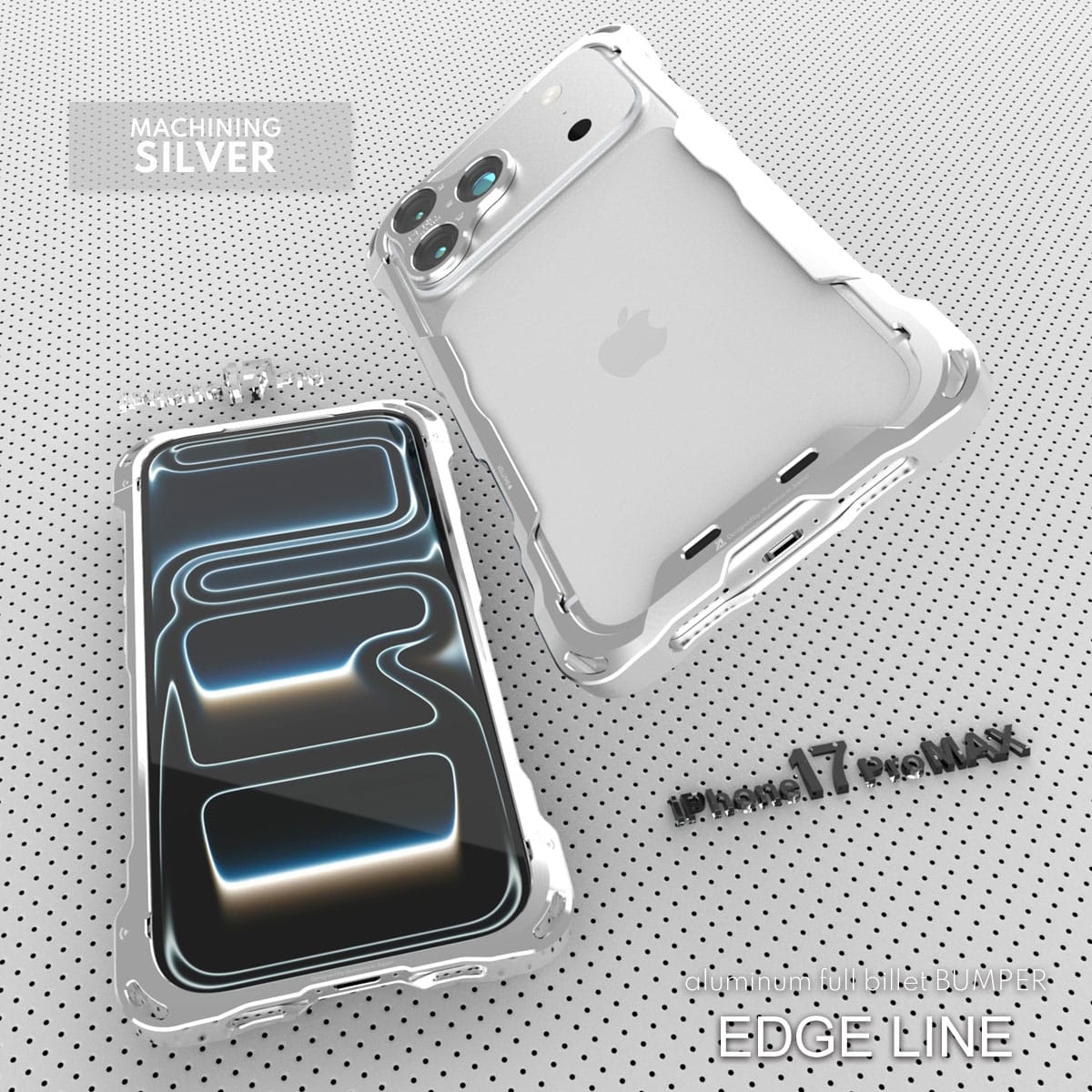 iPhone17Pro/Max用エッジライン・アルミバンパーのシルバー