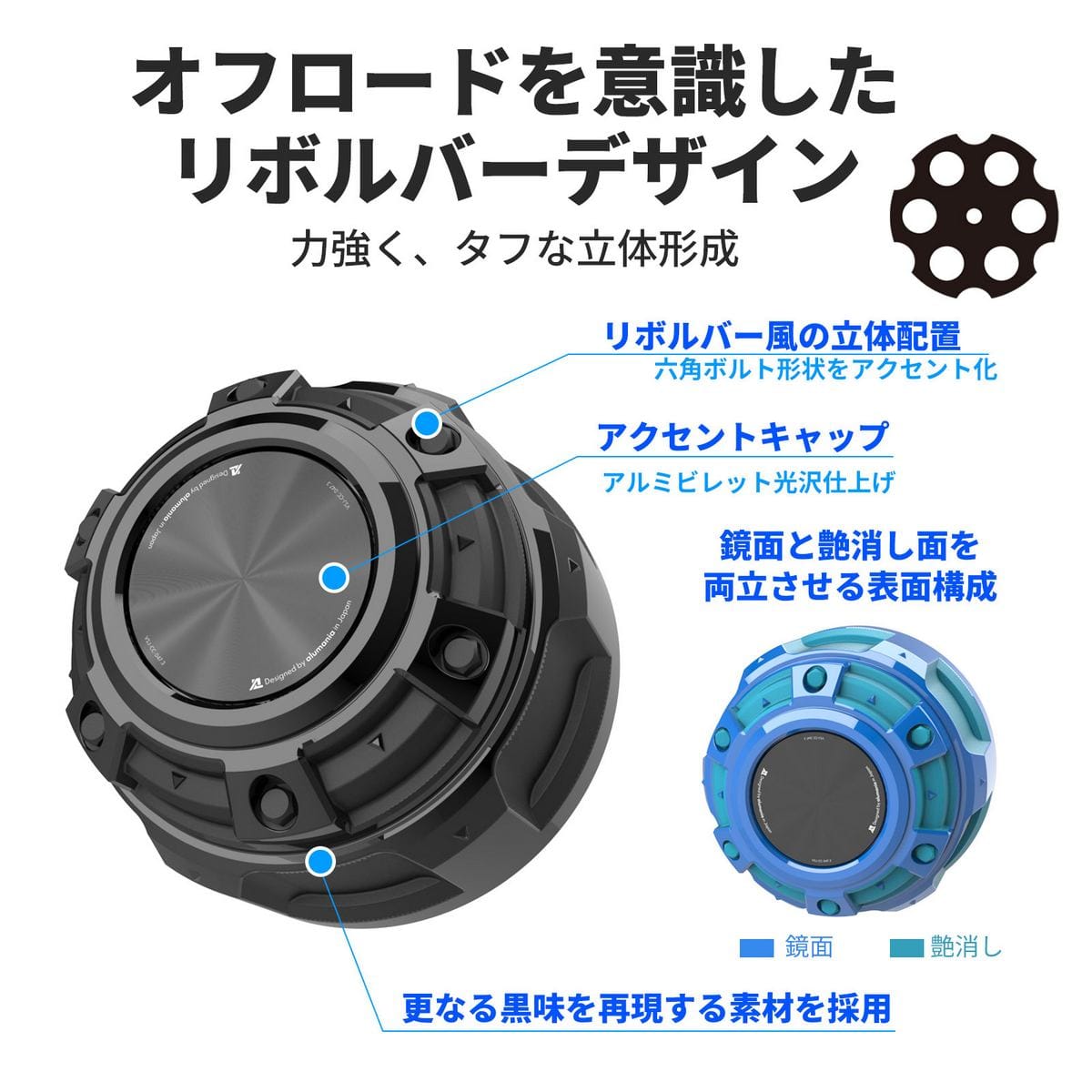 リボルバーセンターキャップのデザイン説明