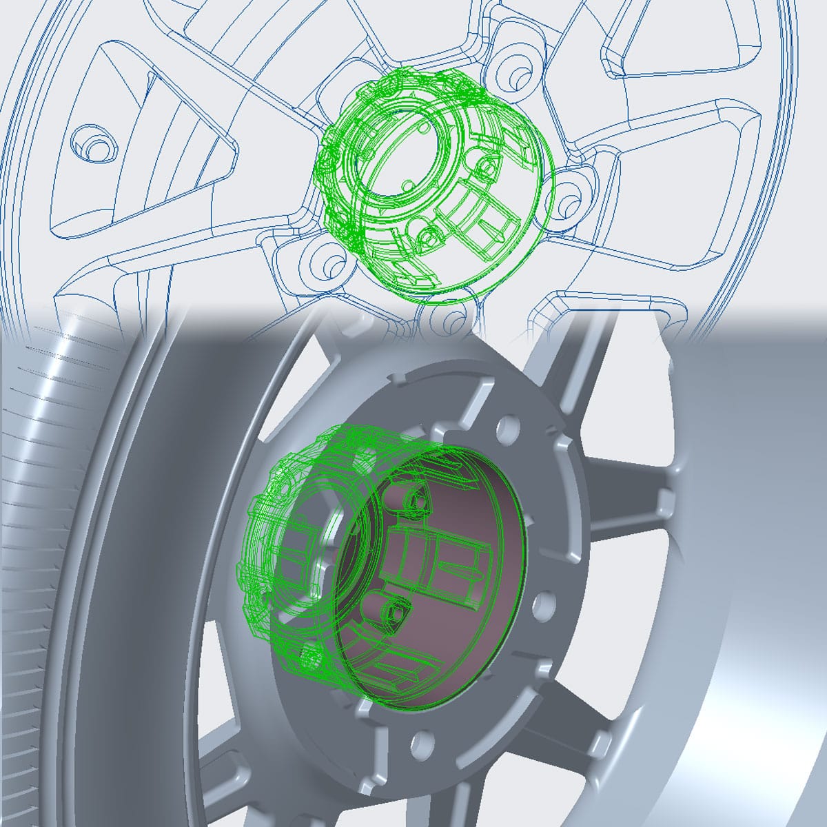 ホイール内側径で圧入を確実にする構造へ