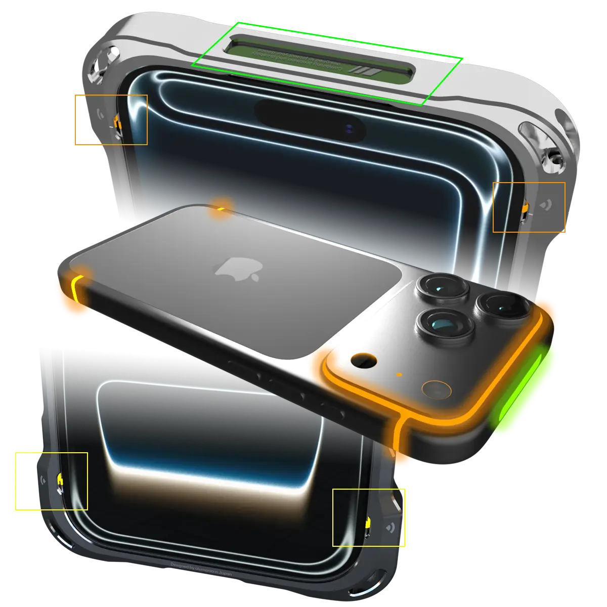 電波対策用エスケープゾーンとフロントスピーカの開口