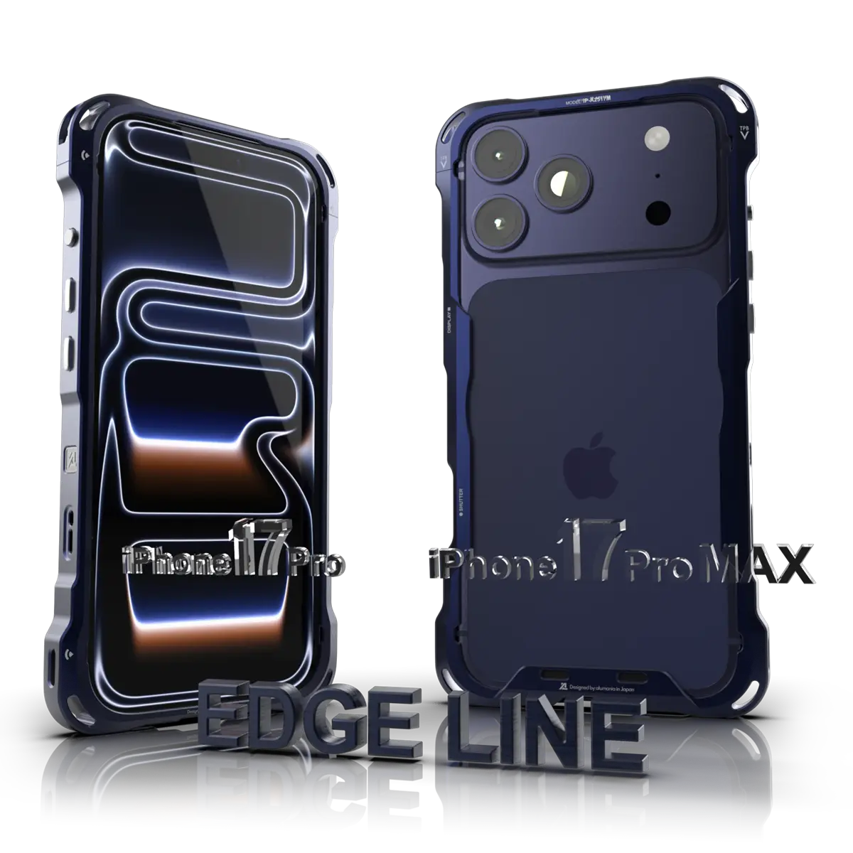 iPhone17Pro/MAX用エッジラインバンパーのフロント・バック