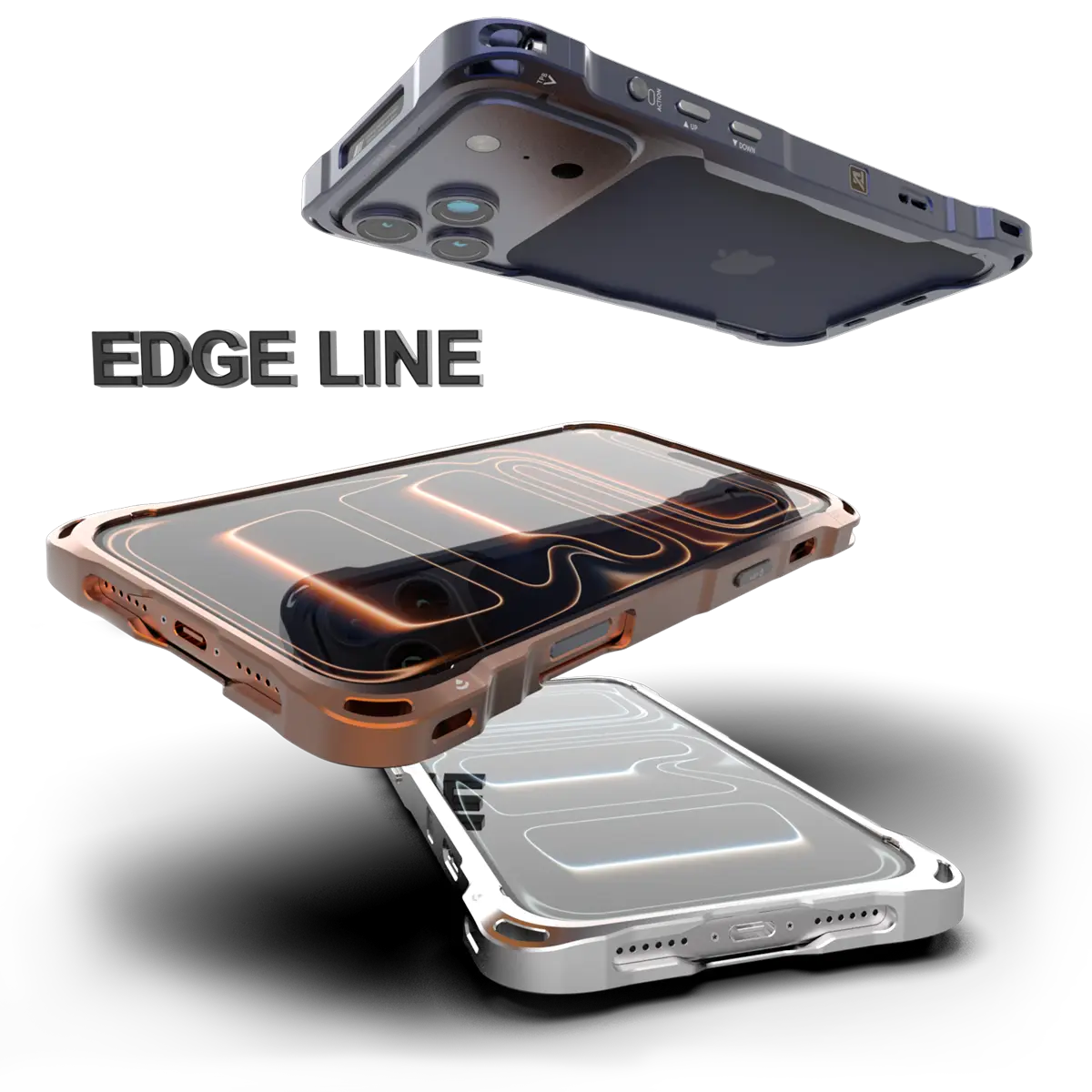 iPhone17Pro/MAX用エッジラインバンパーの全側面