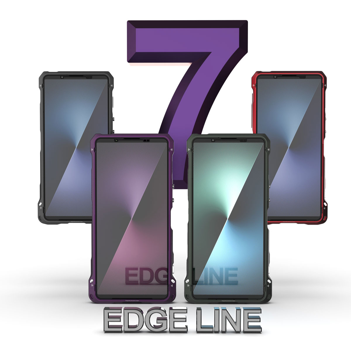 XPERIA1 VIIの本体色3色とバンパー4色の正面側