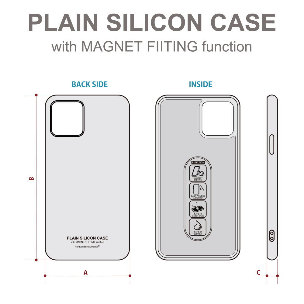 alumania PLAIN SILICON CASE for iPhone11 寸法表