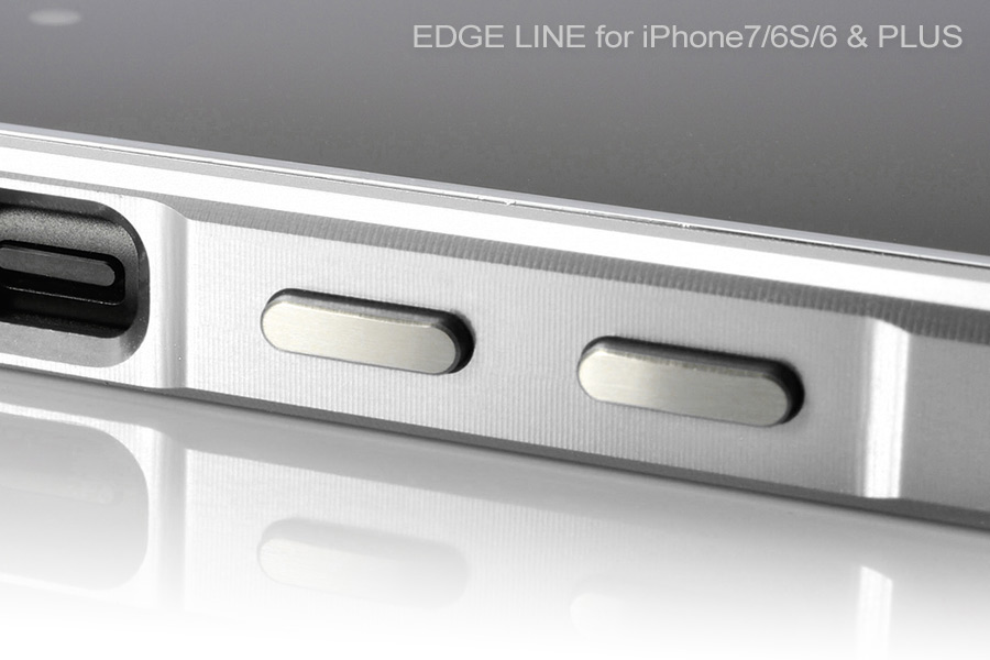 alumania EDGE LINE for iPhone7 ステンレスボタン画像