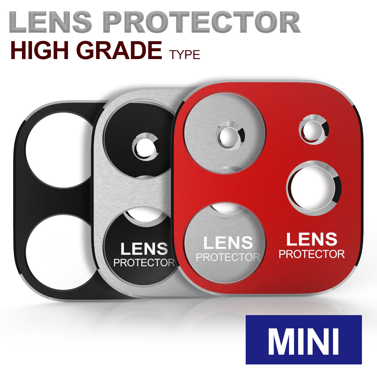レンズプロテクター（ハイグレード）iPhone12Mini用フルカラー
