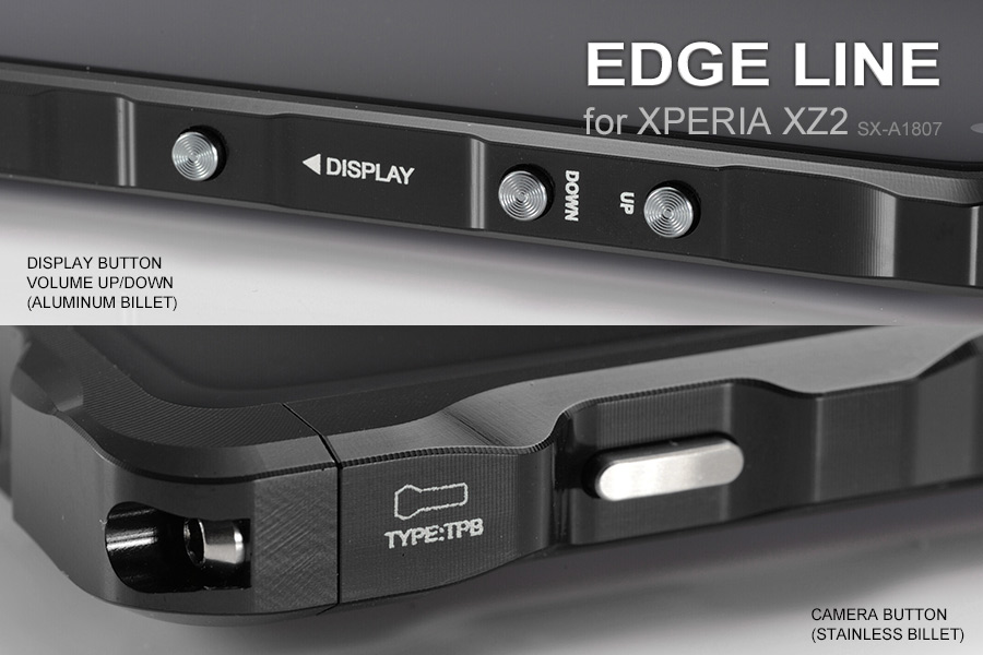alumania EDGE LINE for Xperia XZ2-COMPACT ステンレスボタン画像